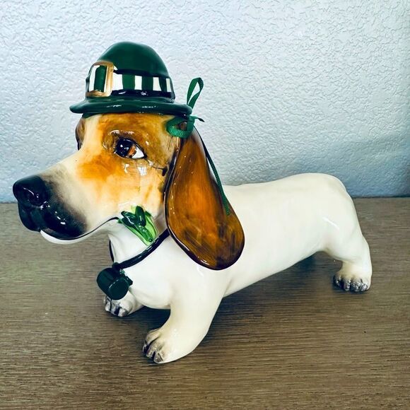Blue Sky St. Patrick’s Day Dachshund Bassett Hound Dog Decor Figure - Picture 1 of 4